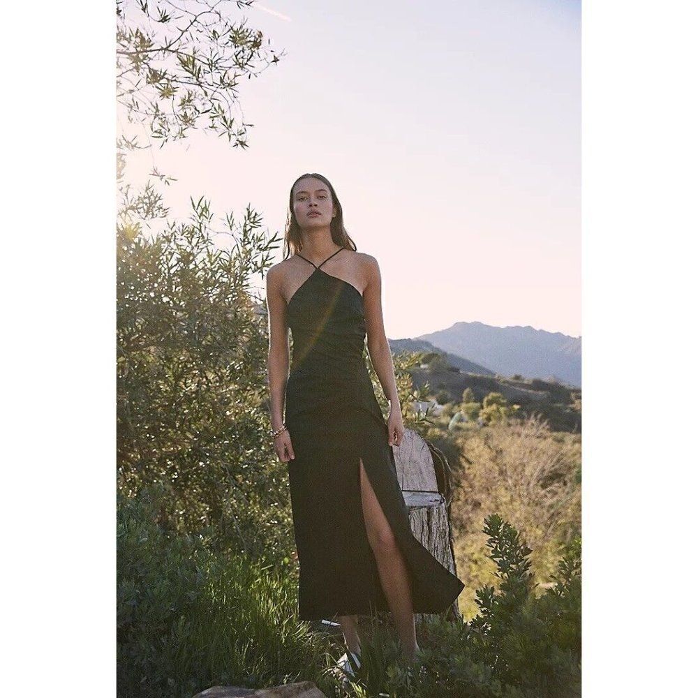 NWT FREE PEOPLE ENDLESS SUMMER MAIA MIDI DRESS IN BLACK
